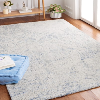 Metro Blue and Ivory Hand-Tufted Wool Area Rug