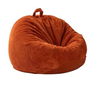 Itopfox Stuffed Animal Storage Bean Bag Cover Corduroy Kids & Toddler Bean Bag Chair for Teens & Adults Toy Storage Organizer Comfy Sofa for Playroom - 1 of 4