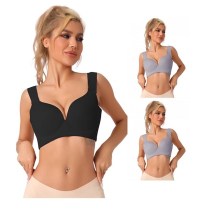 INSPIRE CHIC Women's Wirefree Bra Full Coverage Push Up Vest Bralettes 3 Packs