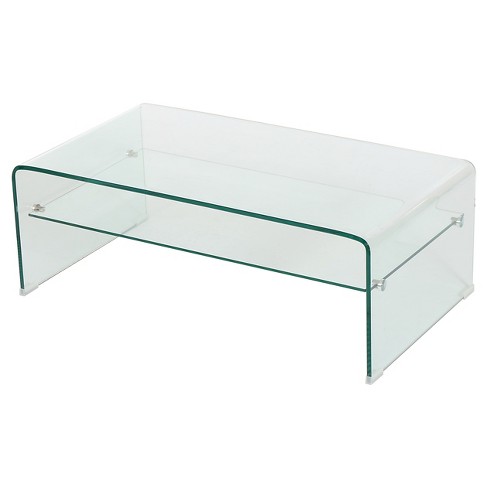 Glass Coffee Table With Shelf