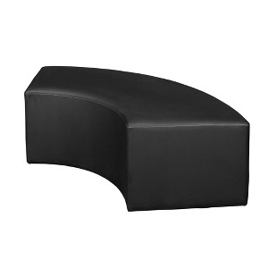 Travis Curved Ottoman Black - Regency: Leather Upholstered, Mid-Century Modern, No Assembly Required - 1 of 4