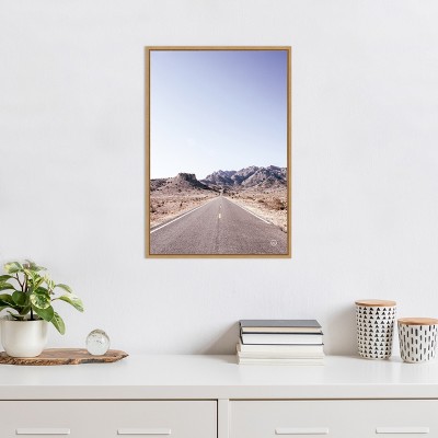 Sylvie Maple Framed Desert Road Canvas Print 16 x 23 Inches