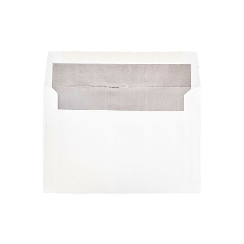 JAM Paper A9 Foil Lined Invitation Envelopes 5.75 x 8.75 White w/Silver Foil 34078 - image 1 of 4