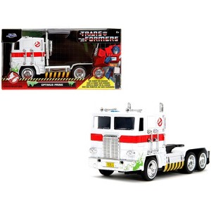 G1 Autobot Optimus Prime Truck White with Robot on Chassis from "Transformers" Movie Crossover Diecast Model by Jada - 1 of 4