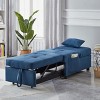 VASIP  Living Room Bed Room Furniture with Blue Linen Fabric Recliner Chair Bed - 2 of 4