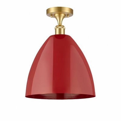 Plymouth Dome - 1 Light Semi-Flush Mount In Industrial Style-14.75 Inches Tall and 12 Inches Wide