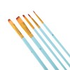 Unique Bargains Mixing Head Set of 5-Applicable Paint Type Gouache Paint-Brush Style Round Tip Bristles Nylon Wood 5 Pcs - 3 of 3