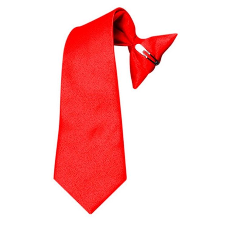 Boy's Solid Color Pre-tied Clip On Neck Tie, 1 of 3