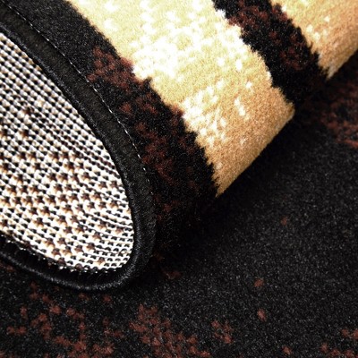 Ebony and Chocolate Synthetic Non-slip Area Rug Set