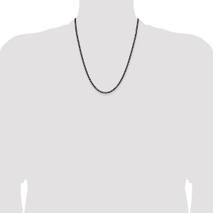 Chisel Stainless Steel Polished Black IP-plated 3mm 22" Round Curb Chain Necklace - 1 of 4