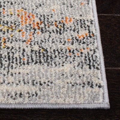 Madison Square Gray and Gold Abstract Synthetic Area Rug