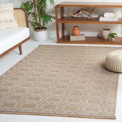 Ivory Rectangular Hand-Knotted Wool Area Rug