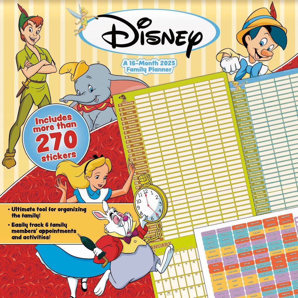 Photos - Planner Trends International  Disney Classic Family  Sticker Wall Calen 2025