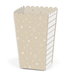 Big Dot of Happiness Tan Confetti Stars - Simple Party Favor Popcorn Treat Boxes - Set of 12 - 1 of 4