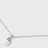 Sterling Silver Pearl Drop with Cubic Zirconia Necklace - A New Day™: Polished Pendant, Spring Ring Clasp, 19" Length - 4 of 4