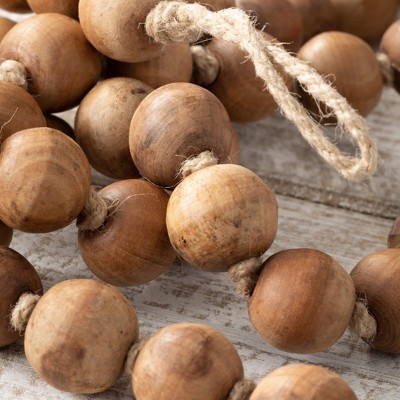 Natural Brown 63" Wood Beaded Garland