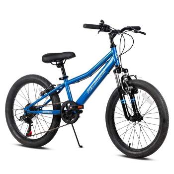 Petimini BP1002YH-2 Cyclone 20 Inch Kids Mountain Bike with Step Over High-TEN Steel Frame and 6 Speed Drivetrain for 5-9 Year Olds, Blue