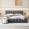 Okak Queen Minimalist Platform Bed Frame with Thick Linen Fabric Upholstered Grounded Bed with Strong Wood Slats Noise-Free Easy to Assemble, Gray - 2 of 4