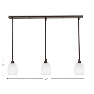 Toltec Lighting Any 3 - Light Chandelier in  Dark Granite with 5" White Linen  Shade