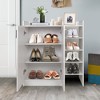 Tangkula Wooden Shoe Cabinet 2-Door Storage Entryway Shoes Organizer w/ Adjustable Shelves - 4 of 4