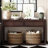 55" Console Table, Rustic Wooden Entryway Table with Storage Drawers and Open Shelf, Elegant Sofa Table for Hallway and Living Room (Brown) - 2 of 4