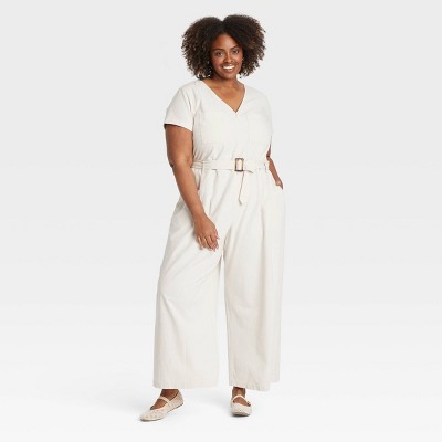 Women's Short Sleeve Utility Jumpsuit - Ava & Viv™