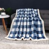 PiccoCasa Microfiber Plaid Fleece Buffalo Checker Flannel Reversible Plush Blanket - 2 of 4