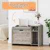 Whizmax Cat Litter Box Enclosure with Cushion, Hidden Cat Litter Box Furniture with Top Opening, Flip Top Litter Box Enclosure, Cat House - 3 of 4