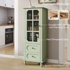QingMoon Kitchen Storage Cabinet, Wooden Small Sideboard Cupboard with Glass Door and Drawer for Living room, Dining Room and Hallway - 3 of 4