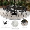 Merrick Lane 7PC Outdoor Dining Set with Glass Table, 4 Chairs, 2 Chairs with Arms in Black - 4 of 4