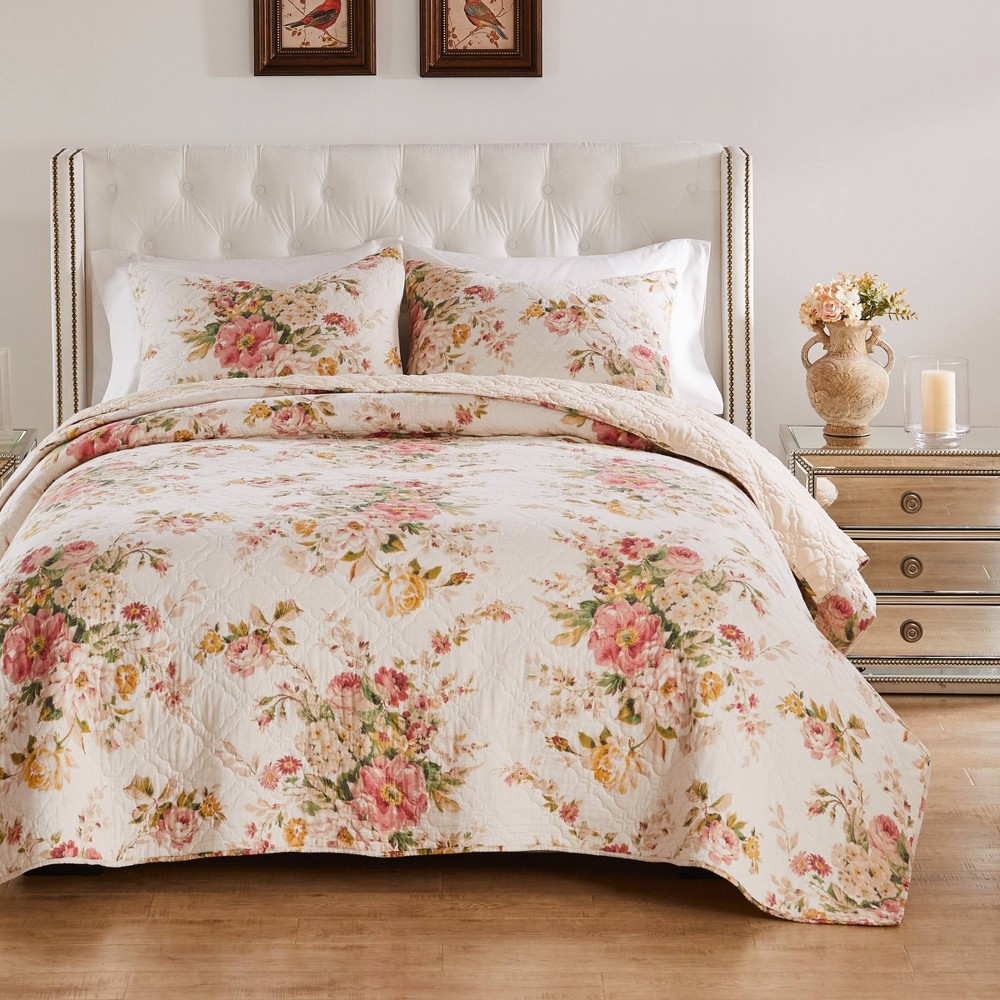 Photos - Bed Linen Greenland Home Fashions 3pc Full/Queen Grace Shabby Chic Floral Quilt Bedd