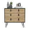 Okak Modern Design 3-Drawer Bedroom Dressers with Metal Hairpin Legs, Wooden Storage Cabinet,Chest of Drawers for Bedroom,Entryway - 2 of 4