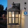 C Cattleya Matte Black Motion Sensor Outdoor Wall Lantern,Dusk to Dawn Exterior Light Fixture with Clear Glass - image 2 of 4