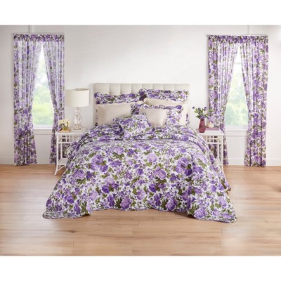 King Size Spice Floral Cotton Quilted Bedspread