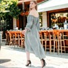 Anna-Kaci Women's Casual Boho Long Sleeve Off Shoulder Gone With The Wind Dress - 2 of 4