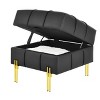 NicBex Modern 22" Square Ottoman Leather Small Footstools with Gold Metal Legs for Bedroom and Living Room - 4 of 4
