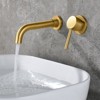 Wall Mount Faucet for Bathroom Sink or Bathtub, Single Handle 2 Holes Brass Rough-in Valve Included, Matte Black - 4 of 4