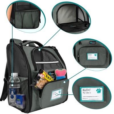 Dark Gray Medium Soft Sided Pet Carrier Backpack