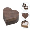 Unique Bargains Heart Shaped Wooden Ring Boxes Jewelry Storage - 3 of 4