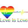 Adult Design By Humans Pride Love is Love Heartbeat By WinterJJ T-Shirt - 2 of 2