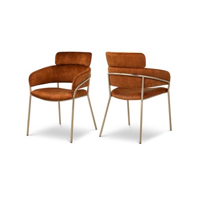 Meridian Furniture,Yara Velvet Dining Chair, Set of 2