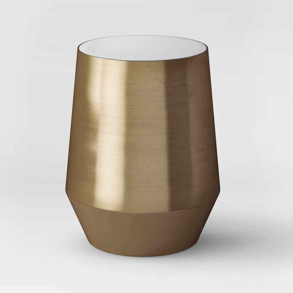 Mawr Metal Accent Table White Marble/Gold - Project 62 was $99.99 now $49.99 (50.0% off)