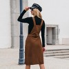 Women's Brown Corduroy Square Neck Midi Skirtalls - Cupshe - 2 of 4