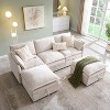 SinCiDo 88.98" Modular Couch Sofa with Storage, U-Shape 3 Seater Cloud Couch Sectional with Ottoman, Modern Sofa with Deep Seat & Pillow - 3 of 4