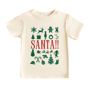 Santa Christmas Icons - Youth Short Sleeve Graphic T-Shirt and Toddler Short Sleeve Graphic T-Shirt - 1 of 3
