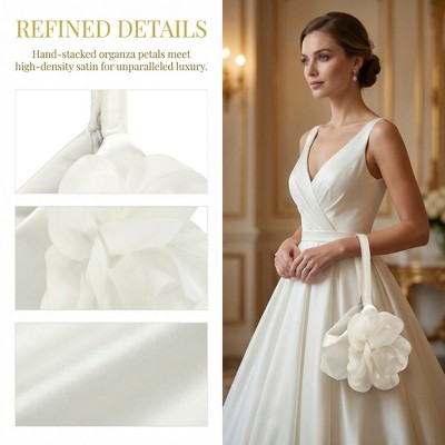 Сумки INSPIRE CHIC Flower Clutch Purse for Women Wristlet Handbag for Formal Prom Party Wedding White 7.5*2.4*6.3 inches — фото 2