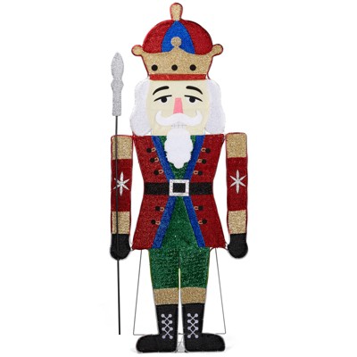 Slickblue Christmas Nutcracker Decor, Pre-Lit LED Lights, 3D Holiday Figurine, Classic Style, 66 Inch