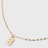 14K Gold Dipped Enamel "B" Initial Pendant Necklace - A New Day™ Gold/White - 4 of 4