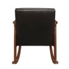 Faux Leather Button Tufted Rocking Chair with Solid Wood Frame and Foam Padding for Living Room - 4 of 4