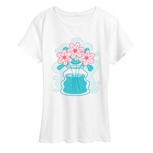 Women's - Instant Message - Funky Vase With Flowers Short Sleeve Graphic T-Shirt - 1 of 4